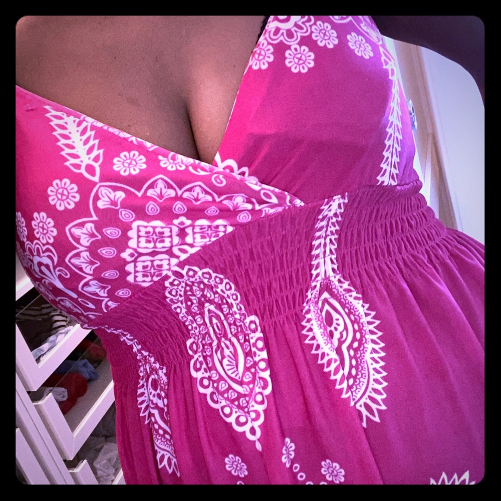 Pink Print  Sundress maxi